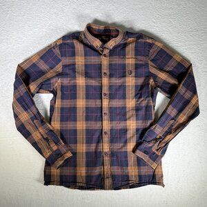Ben Sherman Flannel Button Down Shirt Mens M Plaid Long Sleeve Collar